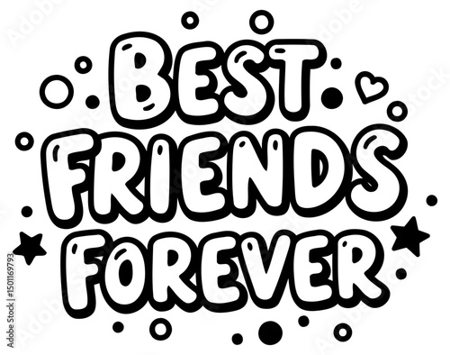 Best Friends Forever graphic design for children's apparel/decor. Playful, bold typography with decorative accents.