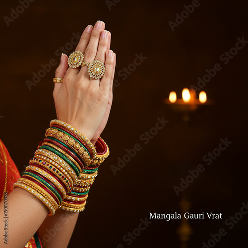 Woman's Hands with Gold Ban...
