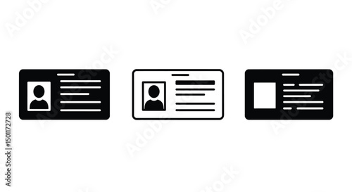 Id card badge icon. Identification card sign. Flat vector illustration.