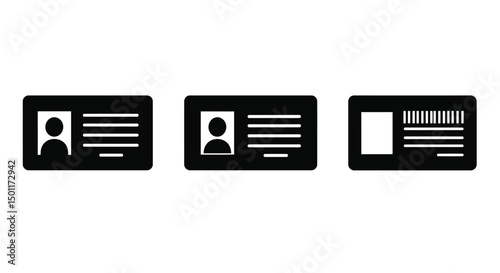 Id card badge icon. Identification card sign. Flat vector illustration.