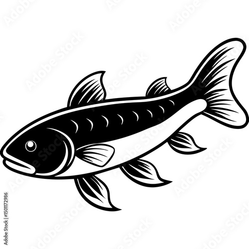 Minimal Coelacanth Vector on White Background