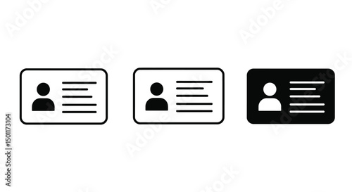 Id card badge icon. Identification card sign. Flat vector illustration.