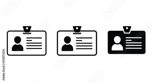 Id card badge icon. Identification card sign. Flat vector illustration.