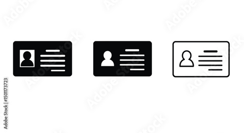 Id card badge icon. Identification card sign. Flat vector illustration.