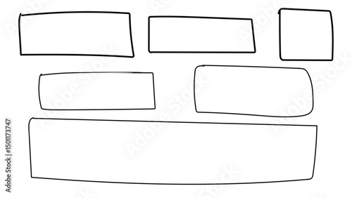 hand drawn rectangles and squares vector, Rectangle frame line. squares, rectangles, different sizes, scribble, rectangular frame, set freehand  in transparent background