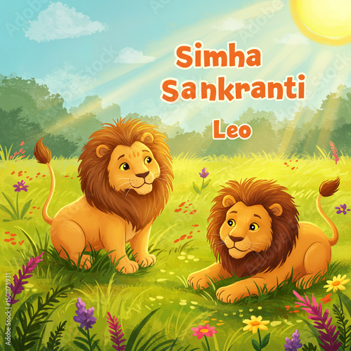 Simha Sankranti Leo: Two Cute Lion Cubs photo