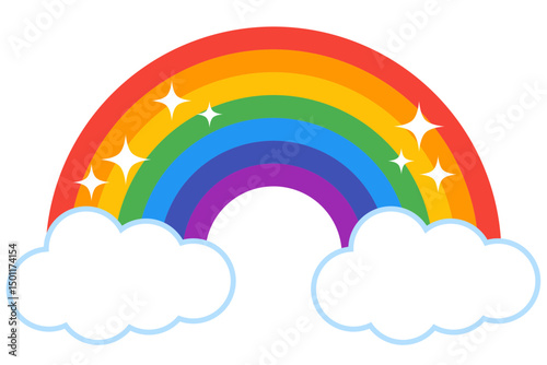 Colorful rainbow sparkle flat icon for apps and websites, Vector illustration 