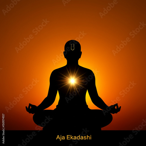 Spiritual Man Meditating at...