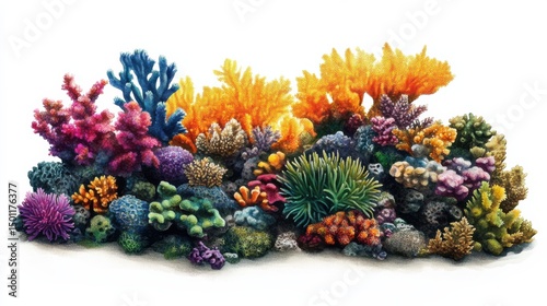 Wallpaper Mural Vibrant coral species showcase bright colors, highlighting the beauty of nature underwater. Torontodigital.ca