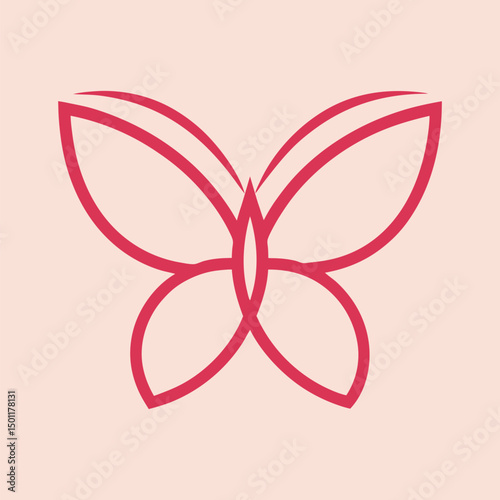 Feminine Butterfly Outline Vector