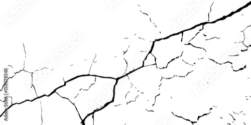Cracked earth. Structure of cracking. The cracks concrete texture white and black. racks background, cracks texture, grunge background. Cracks in a wall background. Crack Texture. 