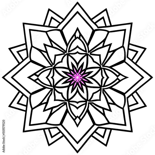 Neon Mandala – Abstract Vector on White