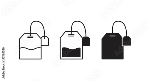 Tea bag icons set. Teabag icon. Vector illustration.