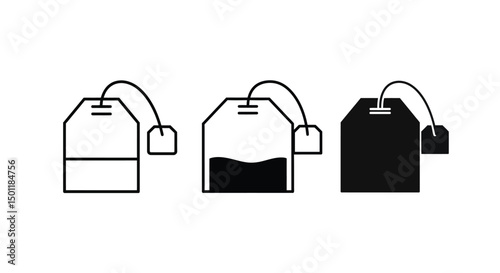 Tea bag icons set. Teabag icon. Vector illustration.