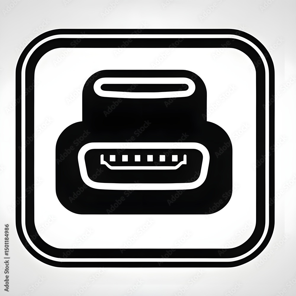 Fototapeta premium hdmi cable plug port icon