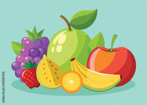 Fruit Vector Icon Set , There are Fruit Icons of Apple, Orange, Pineapple, Mango, strawberry, Blueberry, Watermelon, Banana and More.