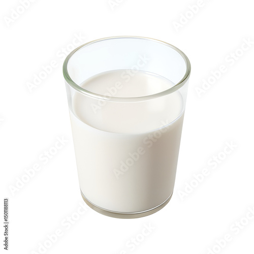 Glass of Fresh Milk 3D Icon – Glossy Minimal Emoji Style, Isolated PNG object
