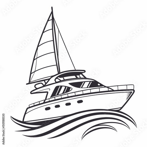 yacht vector illustration
