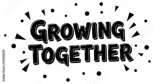 Motivational phrase with bold, fun font design in a simple, clean setting. Positive message displayed against a white background with a light gray confetti pattern.