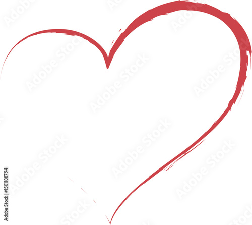 Grunge Painted Heart Outline – Red Vector Love Symbol Art