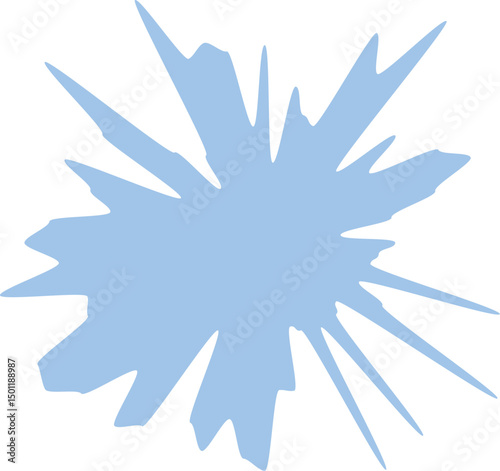 Light Blue Sharp Paint Splash – Abstract Starburst Ink Shape