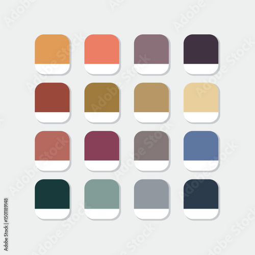 Color Palette with Pastel and Earth Tone Hues