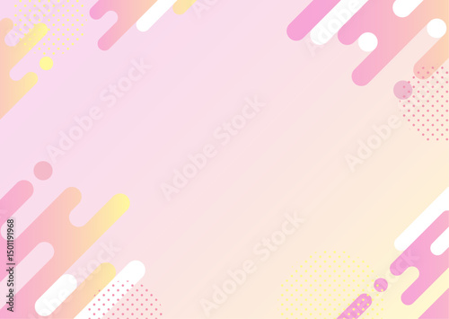 グラデーションのポップな柄の背景イラスト（ピンク・黄色）