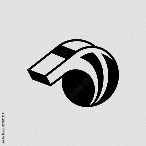 metal whistle on white background