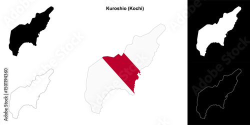 Kuroshio (Kochi) outline map set