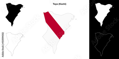 Toyo (Kochi) outline map set