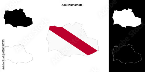Aso (Kumamoto) outline map set
