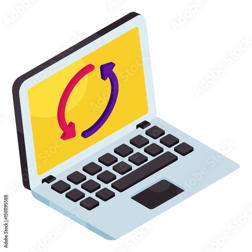 A premium download icon of system update 
