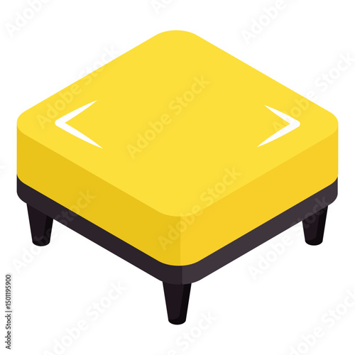 An isometric design icon of ottoman 