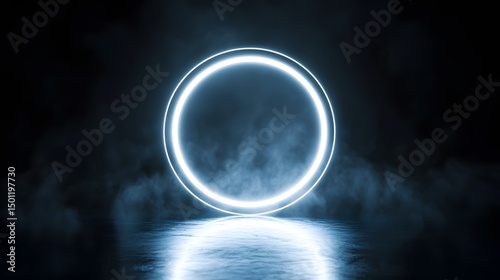 Glowing Portal of Energy in a Futuristic Lab