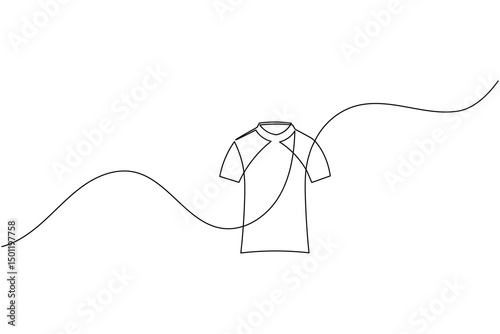 T shirt icon minimalist single line drawing isolated vector illustration
