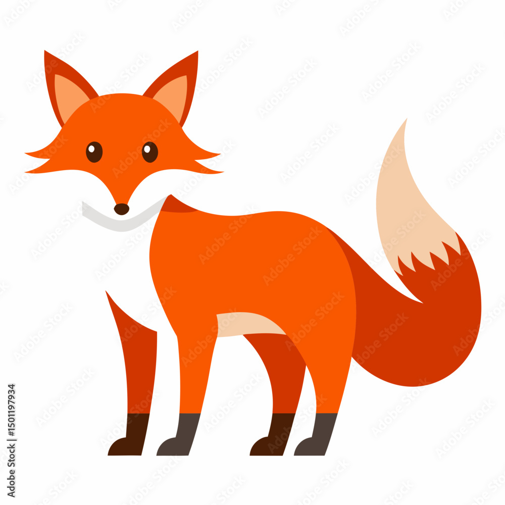 Obraz premium red fox vector illustration