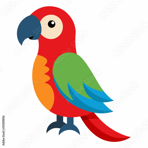Parrot with white background
