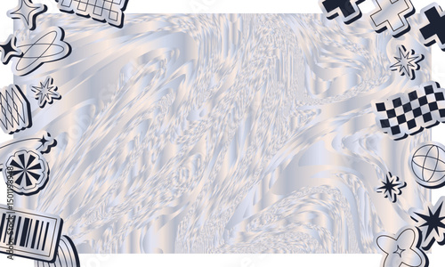 Stickers and y2k Vector Backgrounds