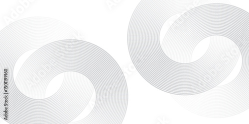 White abstract minimalist background with circle lines and dot pattern good simple art