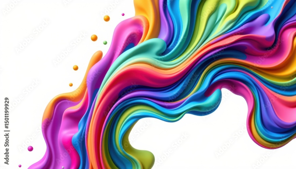Fototapeta premium A vibrant and colorful swirl of abstract paint, showcasing a blend of various hues and flowing shapes. It's a visual representation of artistic expression and creativity
