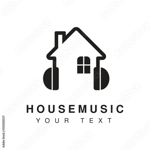 House music logo vector illustration template design