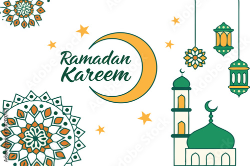 illustration of ramadan mubarak 