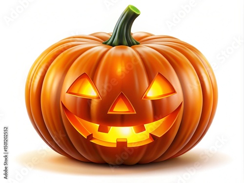 Illustration Of A Halloween Pumpkin Isolated On a White Background
