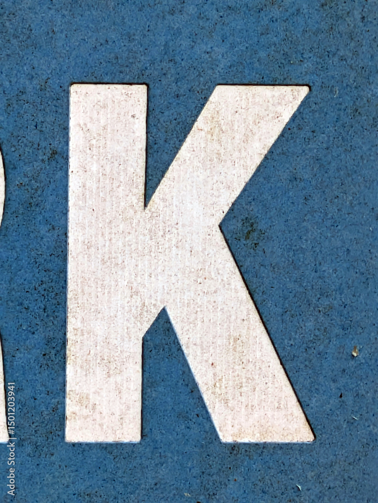 Fototapeta premium Written Wording in Distressed State Typography Found Ransom Font Letter K