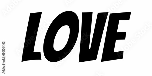 Love typography lettering script font typographic art design. Minimalism concept of romantic card, banner, and poster sign and symbol.