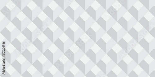Seamless pattern with hexagon cube geometric pattern. Gray squares abstract cubic background. Vector mosaic and wall business design.