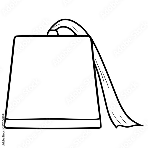 fez hat illustration hand drawn outline vector