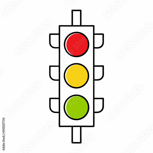 Traffic Light Icon Vector for Road Safety Design.