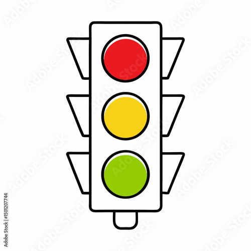 Traffic Light Icon Vector for Road Safety Design.