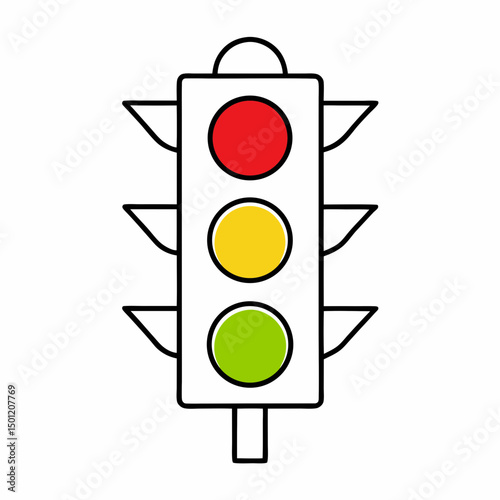Traffic Light Icon Vector for Road Safety Design.